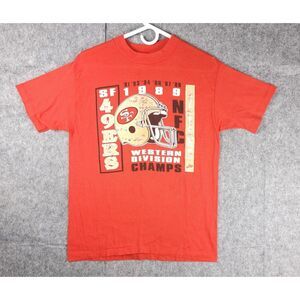 Vintage 49ers Shirt Men's Large (42-44) 1989 Champs NFL Football Single Stitch